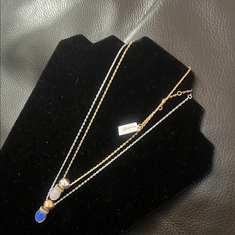 Gold and Silver tone Brighton Venus  Necklace Blue Pendant. Sold separately.
